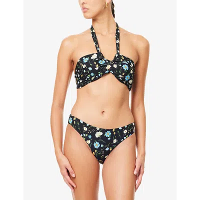 Seafolly Womens Black Moderne Romance Halterneck Bikini Top In Black