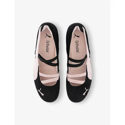 Puma 'speedcat Ballet' Black And Pink Sneaker With Embroidered Logo On The Front And Elastic Band In Multi