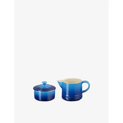 Le Creuset Azure Blue Signature Milk And Sugar Stoneware Set