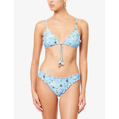 Seafolly Womens Powder Blue Modern Romance Triangle Bikini Top