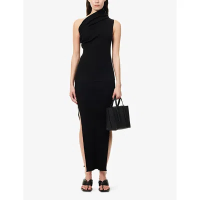 Rick Owens Womens Black Athena One-shoulder Knitted Top In Black