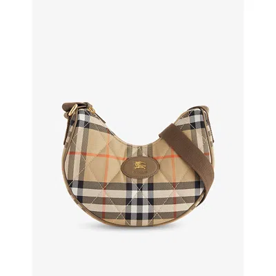 Burberry Women Sand Beige Top Zip Fastening Adjustable Shoulder Strap Signature Equestrian Knight