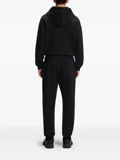 Hugo Boss Mens Hugo Logo-print Regular-fit Cotton Jogging Bottoms In Black