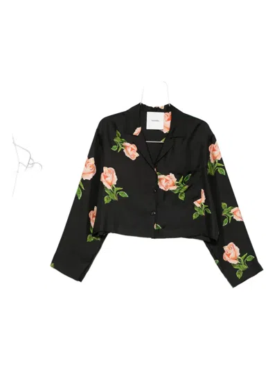 Nanushka Vally Rose-print Long-sleeve Shirt In Multi