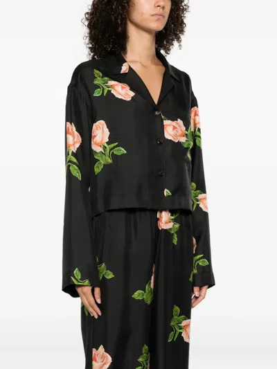Nanushka Vally Rose-print Long-sleeve Shirt In Multi