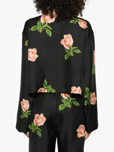 Nanushka Vally Rose-print Long-sleeve Shirt In Multi