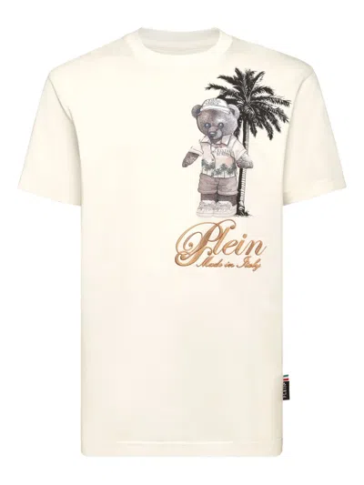 Philipp Plein Teddy Bear-print Logo-embroidered T-shirt In White