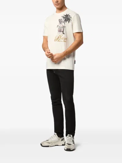 Philipp Plein Teddy Bear-print Logo-embroidered T-shirt In White