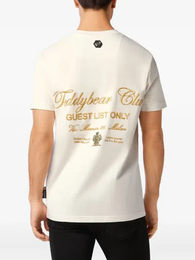 Philipp Plein Teddy Bear-print Logo-embroidered T-shirt In White