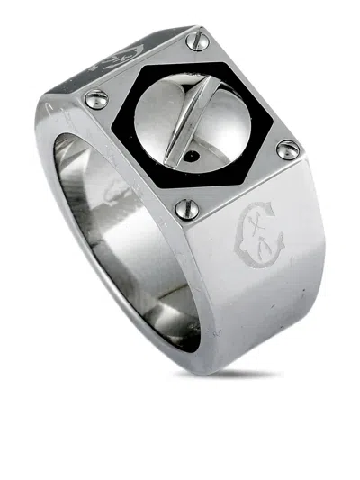 Pre-owned Charriol Logo-engraved Ring In Gray