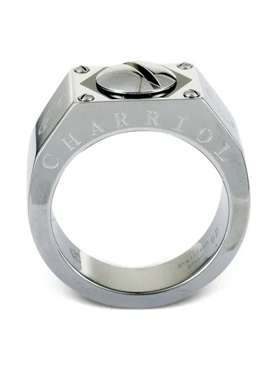 Pre-owned Charriol Logo-engraved Ring In Gray