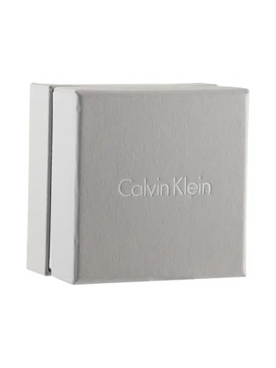 Pre-owned Calvin Klein Vintage Two-tone Design Earrings In Silver
