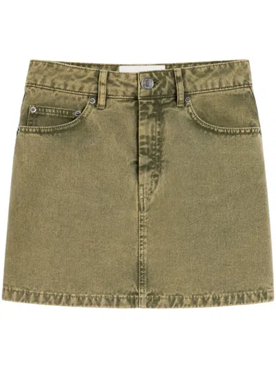 Ami Alexandre Mattiussi Green Cotton Mini Skirt Green In Green