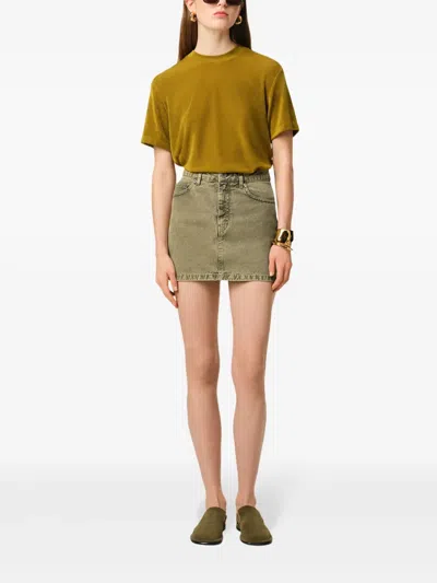 Ami Alexandre Mattiussi Green Cotton Mini Skirt Green In Green