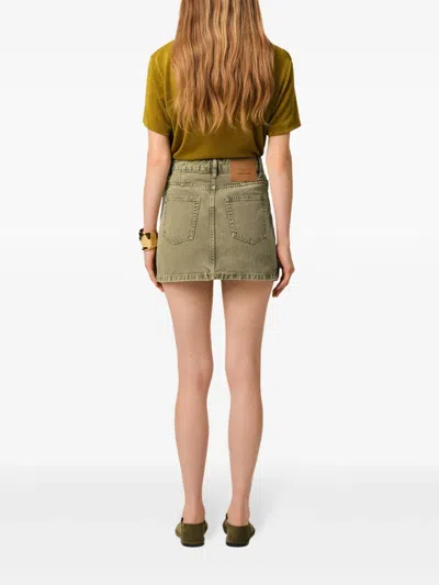 Ami Alexandre Mattiussi Green Cotton Mini Skirt Green In Green