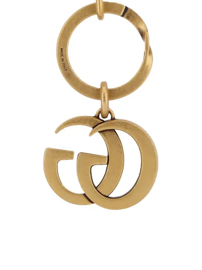 Gucci Double-g Keyring In Gold