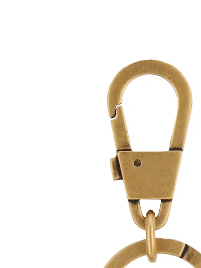 Gucci Double-g Keyring In Gold