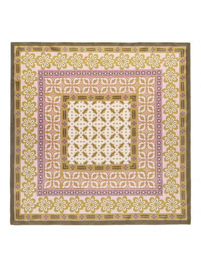 La Doublej Floral-print Silk Scarf In Brown