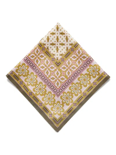 La Doublej Floral-print Silk Scarf In Brown