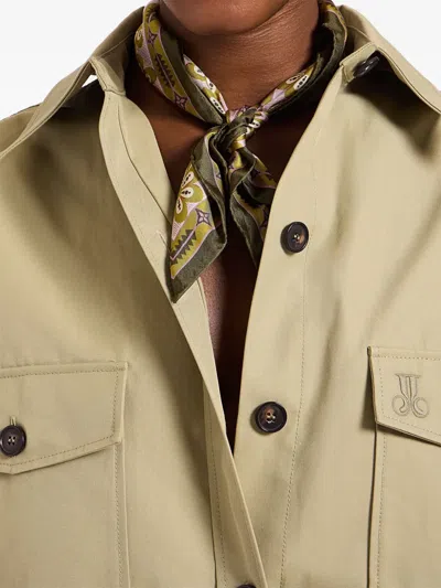 La Doublej Floral-print Silk Scarf In Brown