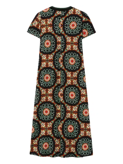 La Doublej La Double J Sporty Printed Cotton Midi Dress In Brown