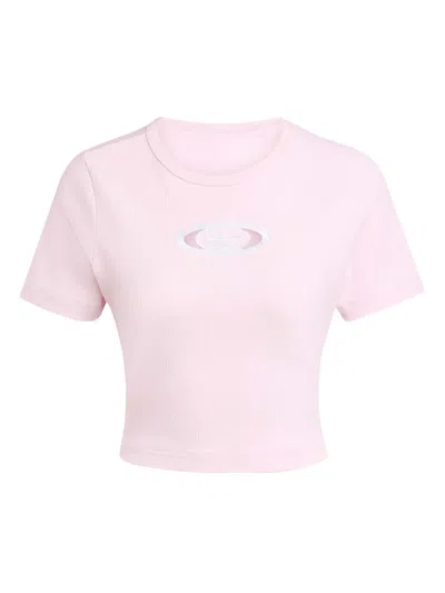 Adidas Originals Adidas Campus 2000 Back Cutout Rib Crop T-shirt In Pink