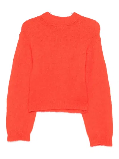 Alysi Balloon-sleeve Sweater In Orange