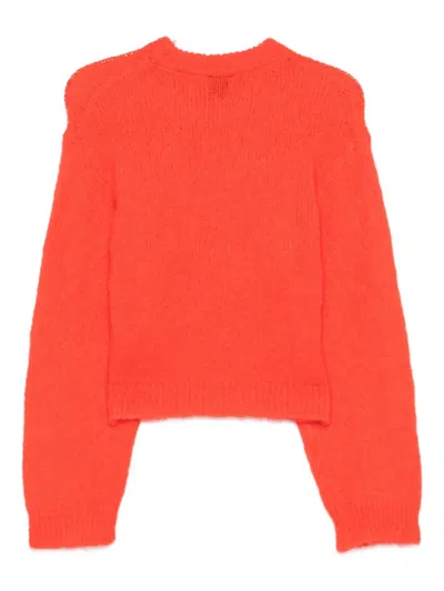 Alysi Balloon-sleeve Sweater In Orange