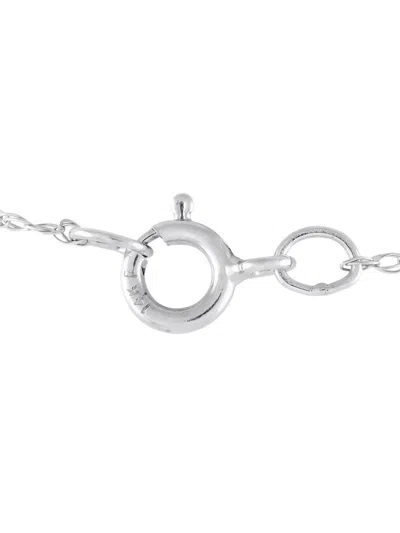 Pre-owned Lb Exclusive 14k White Gold Flower Diamond And Sapphire Necklace