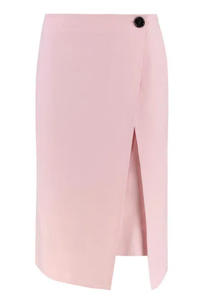 Bottega Veneta Skirt Twill Button Detail Slit Wrap Design