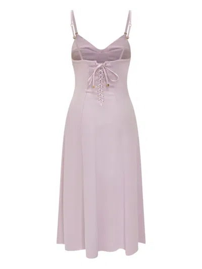 Elisabetta Franchi Lightweight Crepe Dress With Criss-cross Laces In Pink