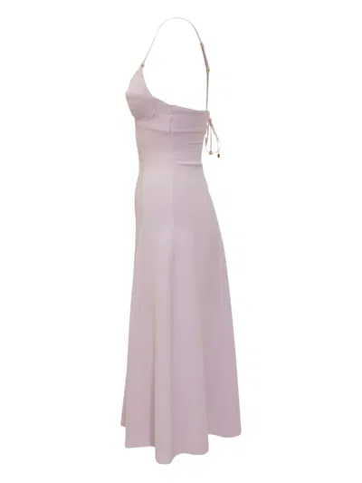 Elisabetta Franchi Lightweight Crepe Dress With Criss-cross Laces In Pink