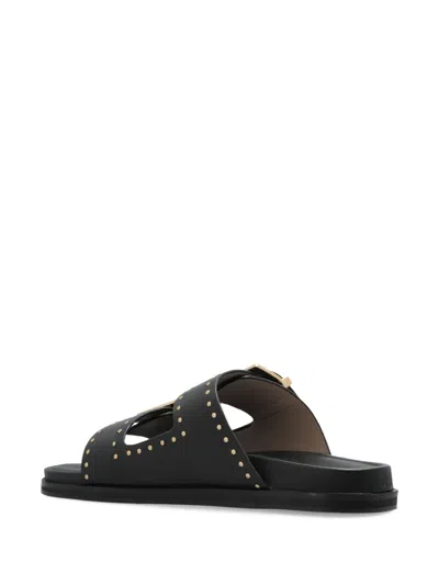 Allsaints Magda Studded Leather Sandals In Black