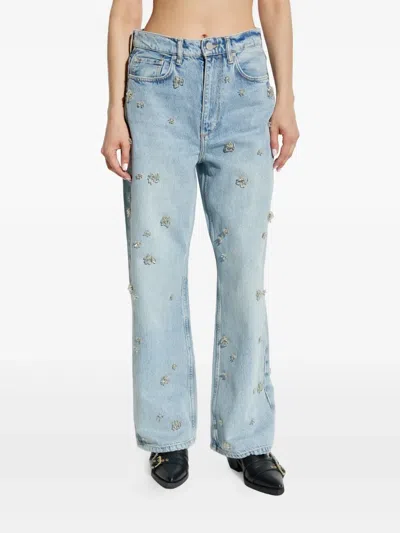 Allsaints Jeans With Belt Loops In Blue