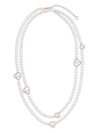 Tasaki 18k Rose Gold Chants Signature Akoya Pearl And Diamonds Necklace In Neutral