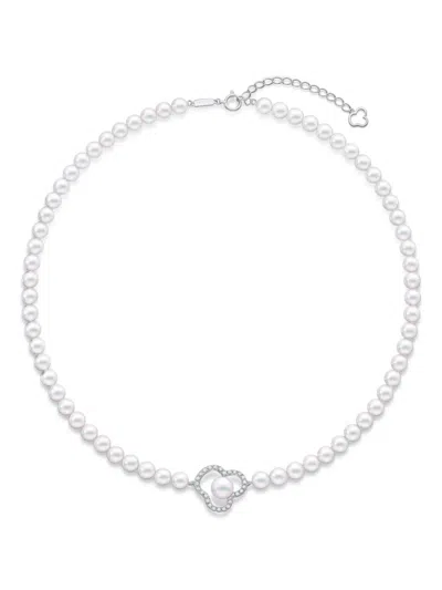 Tasaki 18k White Gold Chants Signature Akoya Pearls And Diamonds Necklace In Neutral
