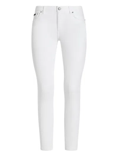 Dolce & Gabbana Logo Denim Trousers In White