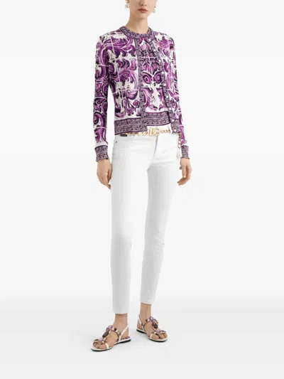 Dolce & Gabbana Logo Denim Trousers In White