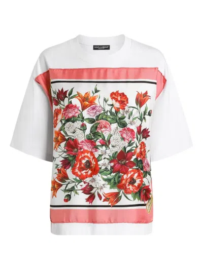 Dolce & Gabbana Cotton-silk T-shirt In White