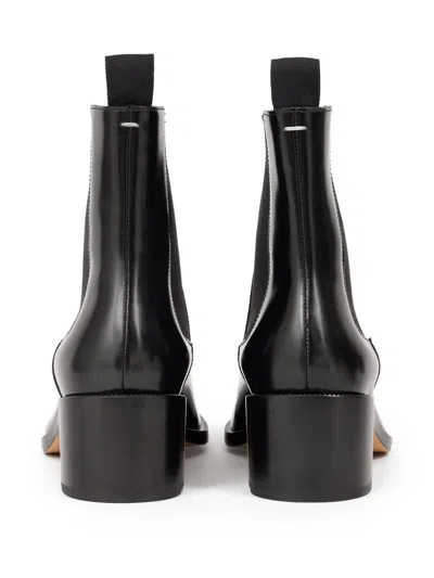 Maison Margiela Tabi City Leather Split-toe Chelsea Boots In Black