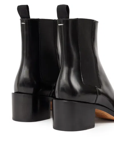 Maison Margiela Tabi City Leather Split-toe Chelsea Boots In Black