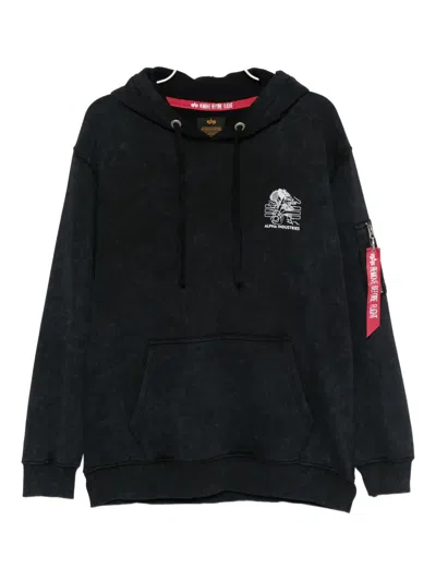 Alpha Industries Unfrm Army Hoodie In Black