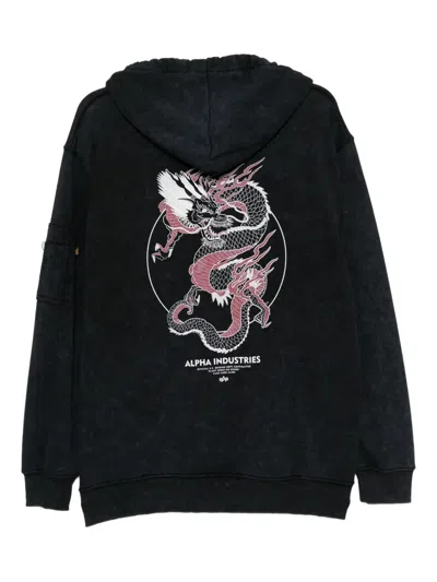 Alpha Industries Unfrm Army Hoodie In Black