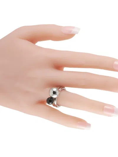 Pre-owned Calvin Klein Vintage Sphere-design Ring In Silver