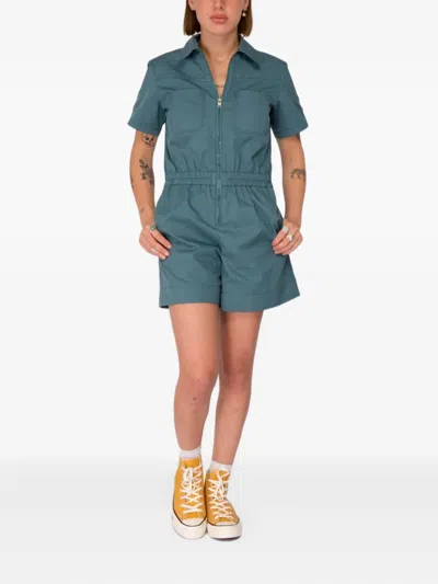 Apc Short-sleeve Zip Playsuit In Green