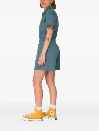 Apc Short-sleeve Zip Playsuit In Green