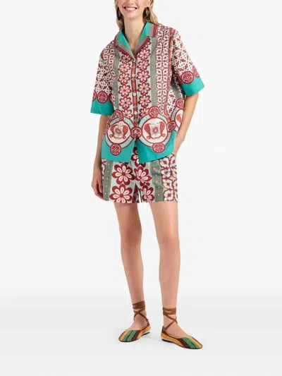 La Doublej Floral-print Shorts In Multi