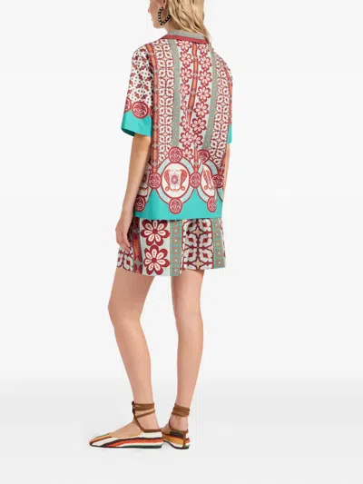 La Doublej Floral-print Shorts In Multi