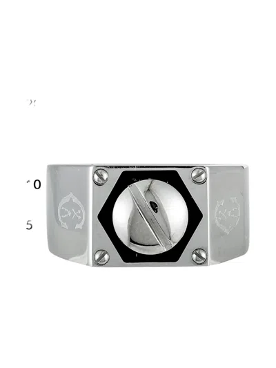 Pre-owned Charriol Logo-engraved Ring In Silver