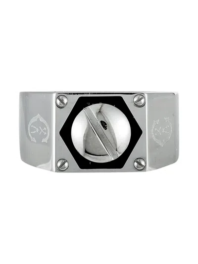 Pre-owned Charriol Logo-engraved Ring In Silver
